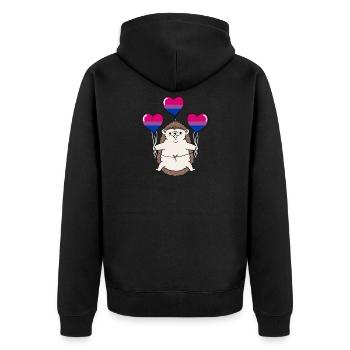 Hérisson Ballon Bisexual Pride - Veste à capuche bio Premium Unisexe - noir - Dos - Nico (187cm)