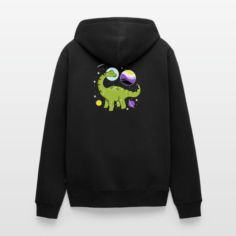 Brachiosaurus Nonbinary Pride Space Nonbinary P Unisex Premium Organic Zip Hoodie