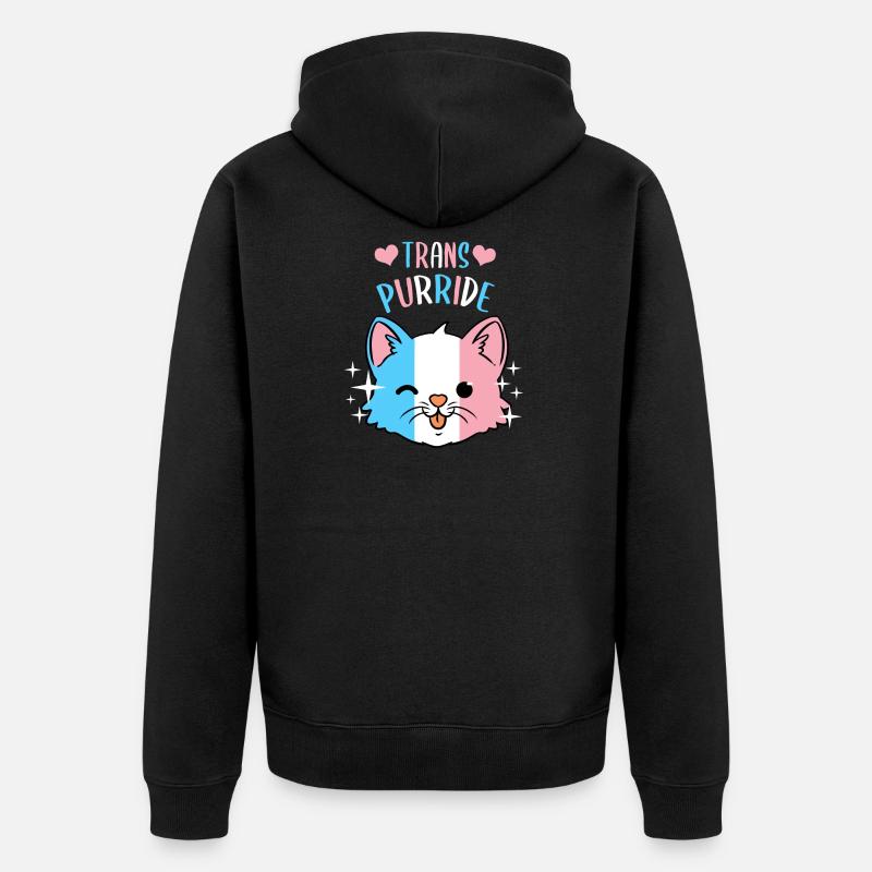 Trans Purride Trans Pride - Unisex Premium Bio Zip Hoodie - Schwarz