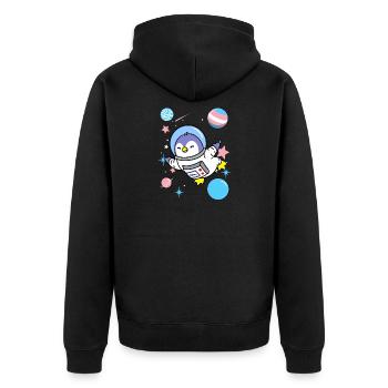 Un manchot transgenre dans l’espace - Veste à capuche bio Premium Unisexe - noir - Dos - Nico (187cm)