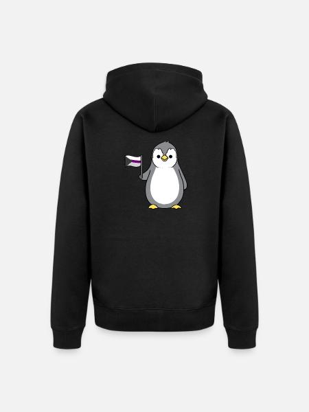 Penguin Demisexual Pride Flag - Unisex Premium Organic Zip Hoodie - black