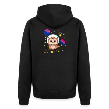 Hibou Dans l’espace Bisexual Pride - Veste à capuche bio Premium Unisexe - noir - Dos - Nico (187cm)