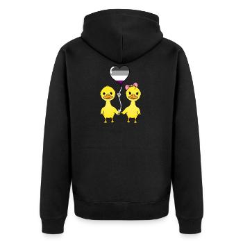 Couple de canards Ace Pride - Veste à capuche bio Premium Unisexe - noir - Dos - Nico (187cm)