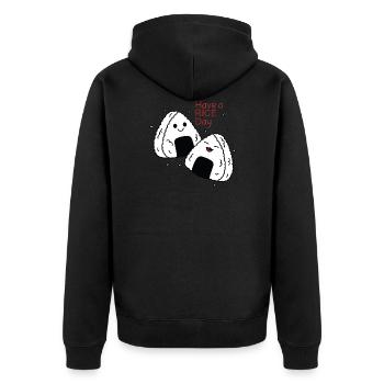 Have a Rice Day - Unisex Premium Organic Zip Hoodie - black - Back - Nico (187cm)