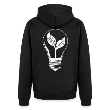 Ampoule Énergie Protection du climat - Veste à capuche bio Premium Unisexe - noir - Dos - Nico (187cm)