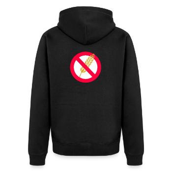Kein Weizen-Passahfest-jüdisches Feier-Geschenk - Unisex Premium Bio Zip Hoodie - Schwarz - Hinten - Nico (187cm)