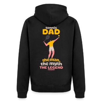Tennis Papa L’Homme Le Mythe La Légende - Veste à capuche bio Premium Unisexe - noir - Dos - Nico (187cm)
