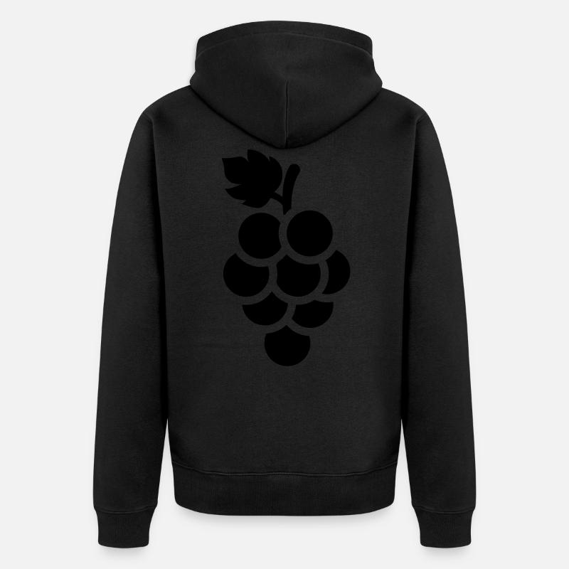 weintrauben - Unisex Premium Bio Zip Hoodie - Schwarz