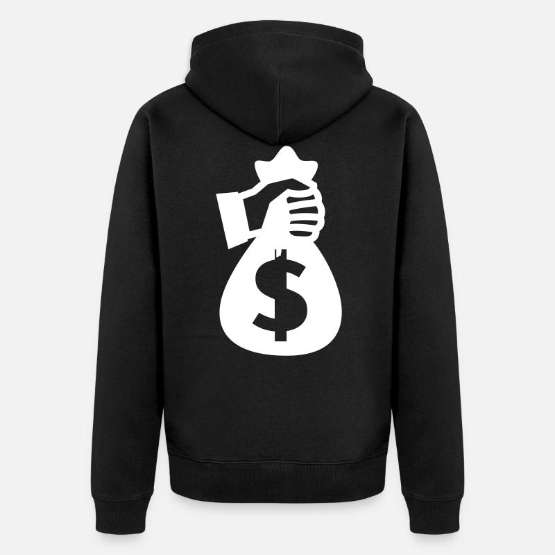 Monnaie Monnaie Silhouette - Veste à capuche bio Premium Unisexe - noir
