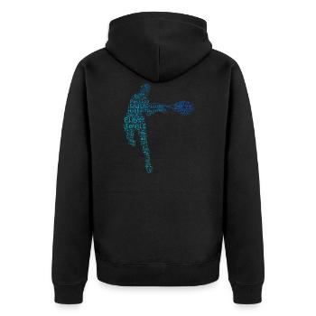 Tennisspielen Herren Tennis spielen Tennis - Unisex Premium Bio Zip Hoodie - Schwarz - Hinten - Nico (187cm)