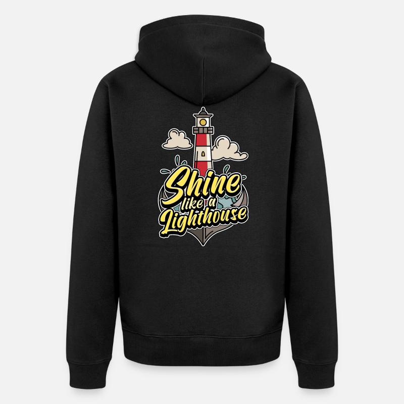 Briller comme un phare Phare - Veste à capuche bio Premium Unisexe - noir