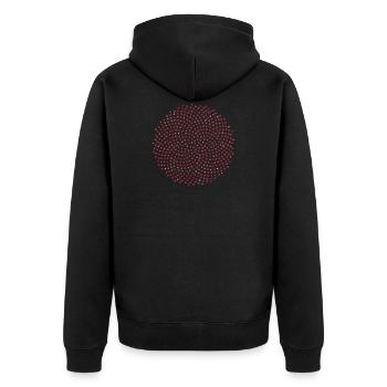 Fibonacci Mathematik Sonnenblume Phi Spirale Mathe - Unisex Premium Bio Zip Hoodie - Schwarz - Hinten - Nico (187cm)