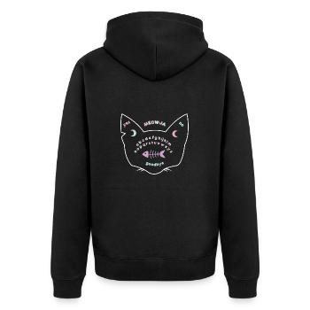 Katzen Hexenbrett - Cat Ouija Board - Unisex Premium Bio Zip Hoodie - Schwarz - Hinten - Nico (187cm)