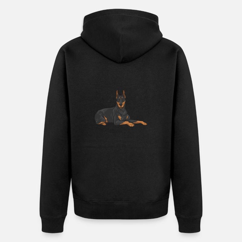 Doberman Pinscher Chien Dobie - Veste à capuche bio Premium Unisexe - noir