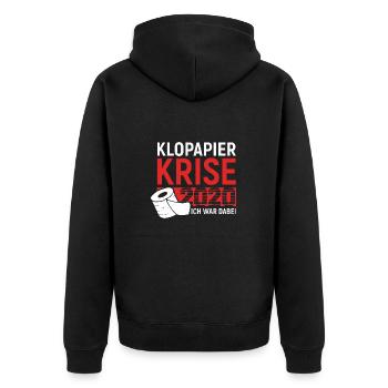 Klopapier Krise 2020 - Ich war dabei - Unisex Premium Bio Zip Hoodie - Schwarz - Hinten - Nico (187cm)