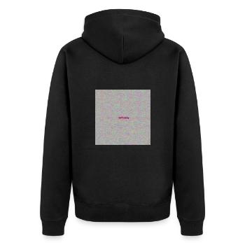 Infinity Hallyday - Unisex Premium Bio Zip Hoodie - Schwarz - Hinten - Nico (187cm)