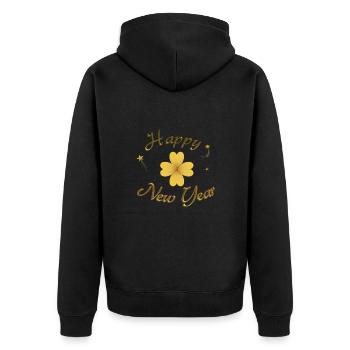 Happy New Year New Year's Eve - Unisex Premium Organic Zip Hoodie - black - Back - Nico (187cm)