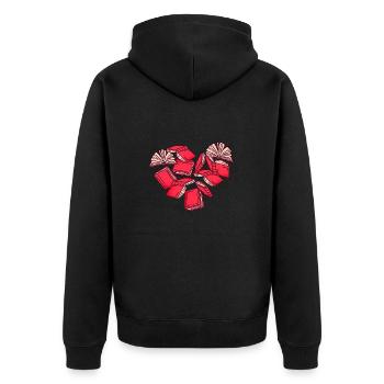 Bücher Herz I Lesen Liebe - Unisex Premium Bio Zip Hoodie - Schwarz - Hinten - Nico (187cm)