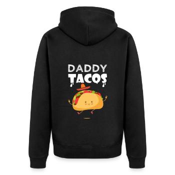 daddy taco tacos Taco Tacos Mexican cuisine - Unisex Premium Organic Zip Hoodie - black - Back - Nico (187cm)