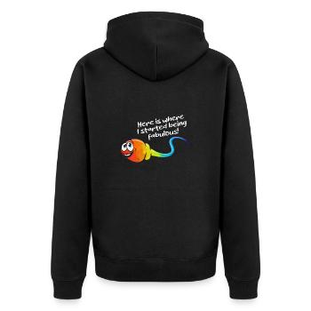 Lustiger LGBT Pride Monat - Unisex Premium Bio Zip Hoodie - Schwarz - Hinten - Nico (187cm)