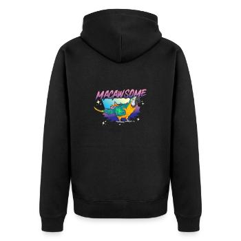 Yellow-breasted Macaw Parrot Blue And Yellow Macaw - Unisex Premium Organic Zip Hoodie - black - Back - Nico (187cm)