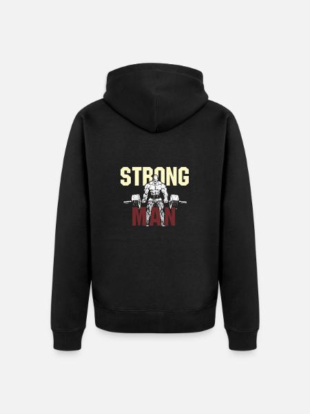 Strong Man Workout & Gym - Unisex Premium Bio Zip Hoodie - Schwarz