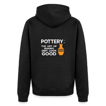 Töpferei Töpfern Töpfer Künstler Lehm - Unisex Premium Bio Zip Hoodie - Schwarz - Hinten - Nico (187cm)