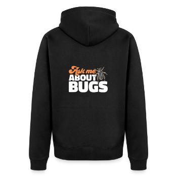 Insect collectors, insects, beetle lovers, entomologists - Unisex Premium Organic Zip Hoodie - black - Back - Nico (187cm)