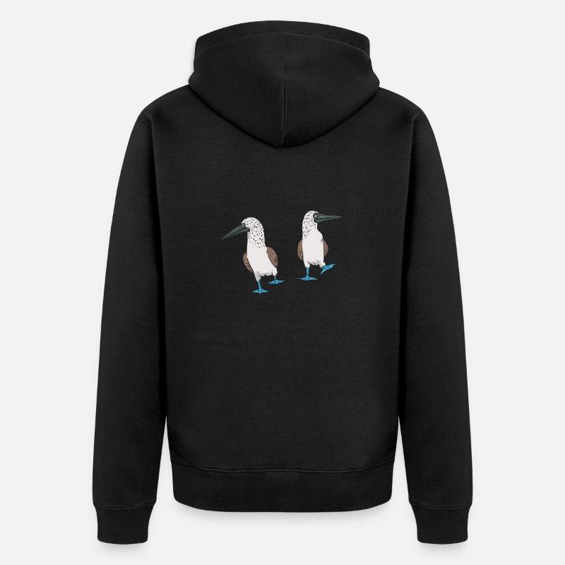 Blaufußtölpel Blue-footed Booby Seevogel - Unisex Premium Bio Zip Hoodie - Schwarz