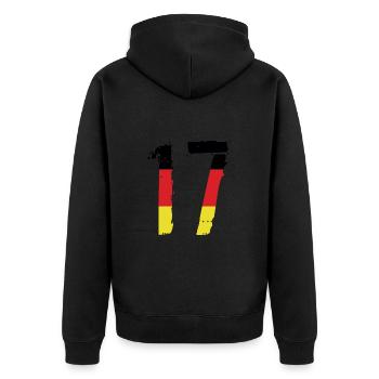 Maillot 17 numéros Allemagne - Veste à capuche bio Premium Unisexe - noir - Dos - Nico (187cm)