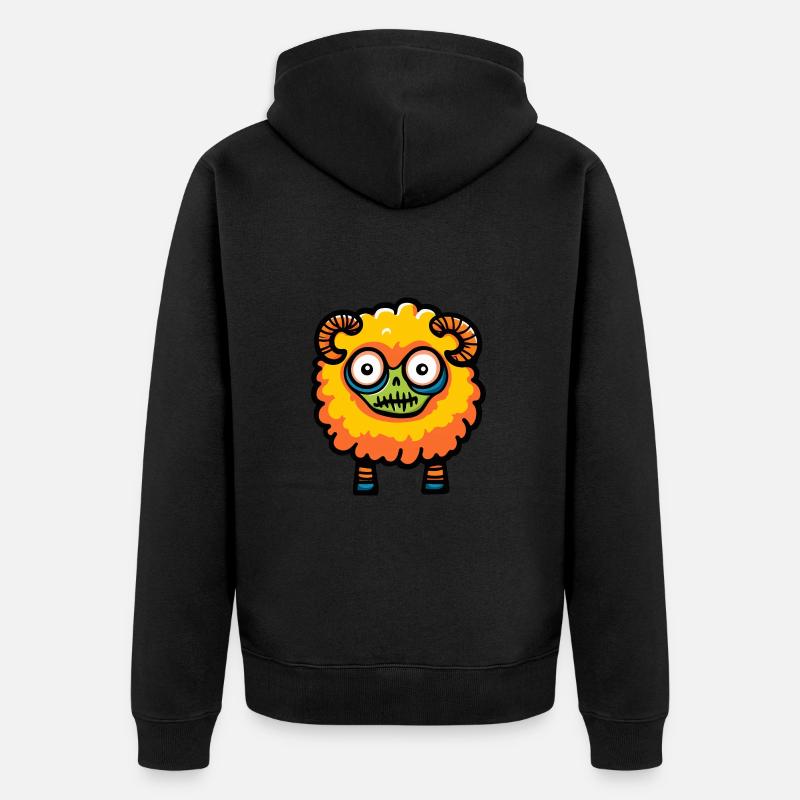 Schaf Halloween Comic - Unisex Premium Bio Zip Hoodie - Schwarz