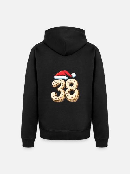 38 Number Christmas - Unisex Premium Organic Zip Hoodie - black