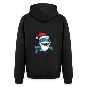 requin Noël mignon - Veste à capuche bio Premium Unisexe - noir - Dos - Nico (187cm)