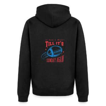 American Football Sonntag Football Spieler - Unisex Premium Bio Zip Hoodie - Schwarz - Hinten - Nico (187cm)