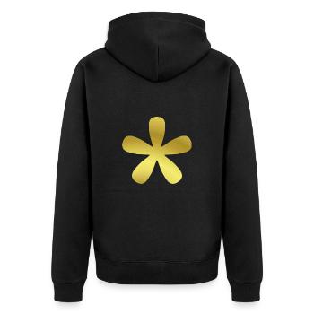 Idée cadeau astérisque fleur d’or astérisque or - Veste à capuche bio Premium Unisexe - noir - Dos - Nico (187cm)