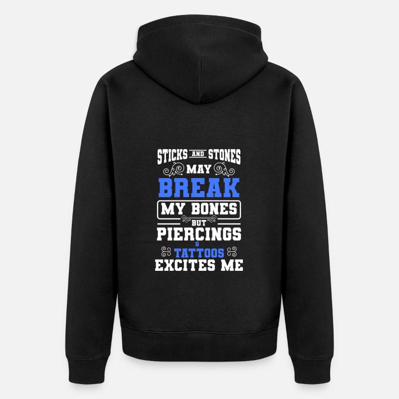 Piercing Job Körperschmuck Piercingstudio - Unisex Premium Bio Zip Hoodie - Schwarz