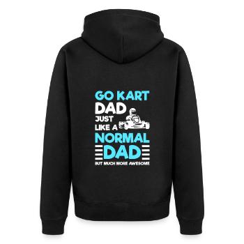 Gokart Kartsport Rennen - Unisex Premium Bio Zip Hoodie - Schwarz - Hinten - Nico (187cm)
