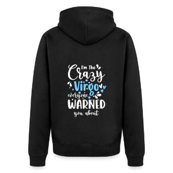 Horoskop Geburtstag Merkur - Unisex Premium Bio Zip Hoodie - Schwarz - Hinten - Nico (187cm)