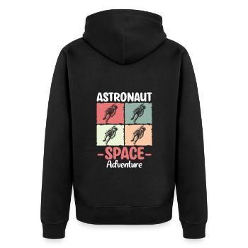 Space Shuttle Raumanzug Stern Rakete - Unisex Premium Bio Zip Hoodie - Schwarz - Hinten - Nico (187cm)