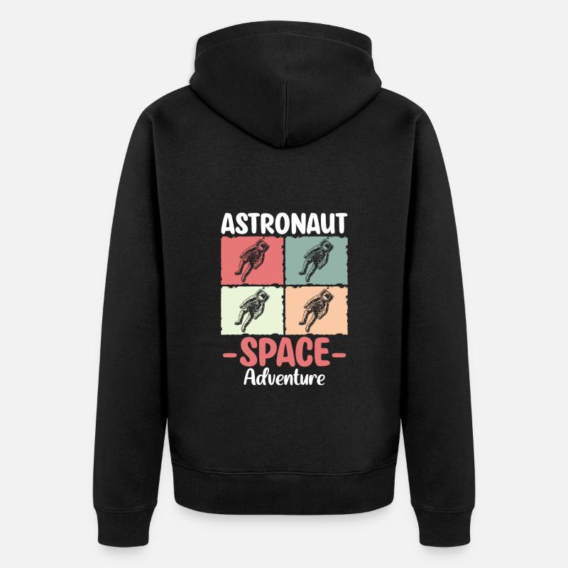 Space Shuttle Raumanzug Stern Rakete - Unisex Premium Bio Zip Hoodie - Schwarz
