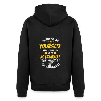 Space Weightless Discovery - Unisex Premium Organic Zip Hoodie - black - Back - Nico (187cm)