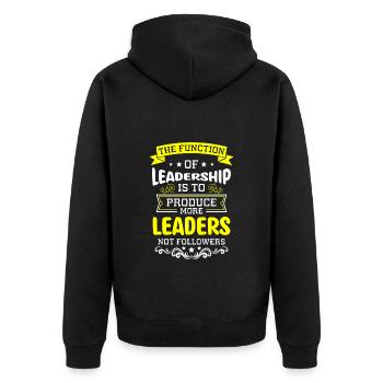 Chef Teambuilding Firma Kollege - Unisex Premium Bio Zip Hoodie - Schwarz - Hinten - Nico (187cm)