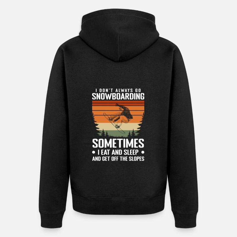 Snowboarding Ski - Unisex Premium Bio Zip Hoodie - Schwarz