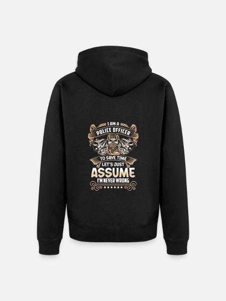 Policeman Thief Commissioner - Unisex Premium Organic Zip Hoodie - black