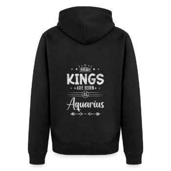 Signe du zodiaque Anniversaire Uranus Mois de naissance - Veste à capuche bio Premium Unisexe - noir - Dos - Nico (187cm)