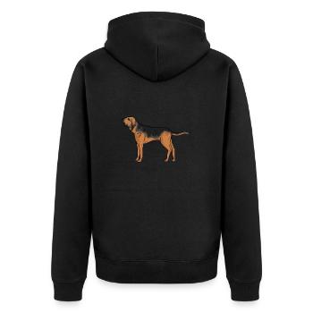 Bloodhound Hund Bluthund - Unisex Premium Bio Zip Hoodie - Schwarz - Hinten - Nico (187cm)