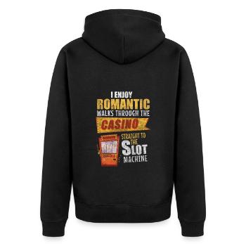 Kasino Einarmiger Bandit Spielhalle Casino - Unisex Premium Bio Zip Hoodie - Schwarz - Hinten - Nico (187cm)