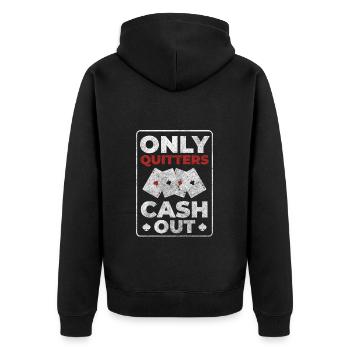Casino Gambling Poker - Unisex Premium Organic Zip Hoodie - black - Back - Nico (187cm)