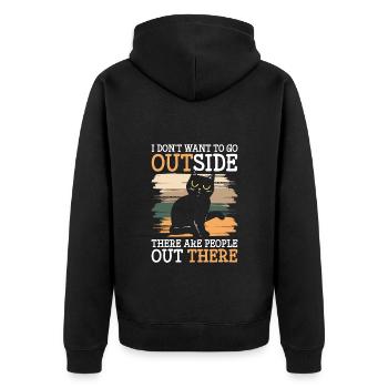 Hass Hassmensch Gemein - Unisex Premium Bio Zip Hoodie - Schwarz - Hinten - Nico (187cm)