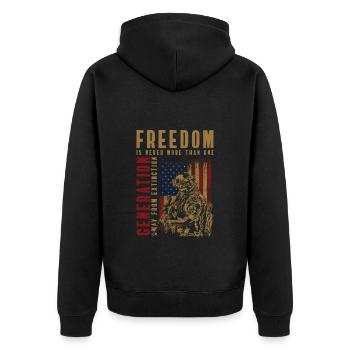 Guerre, Tanks, Paix, Force aérienne - Veste à capuche bio Premium Unisexe - noir - Dos - Nico (187cm)
